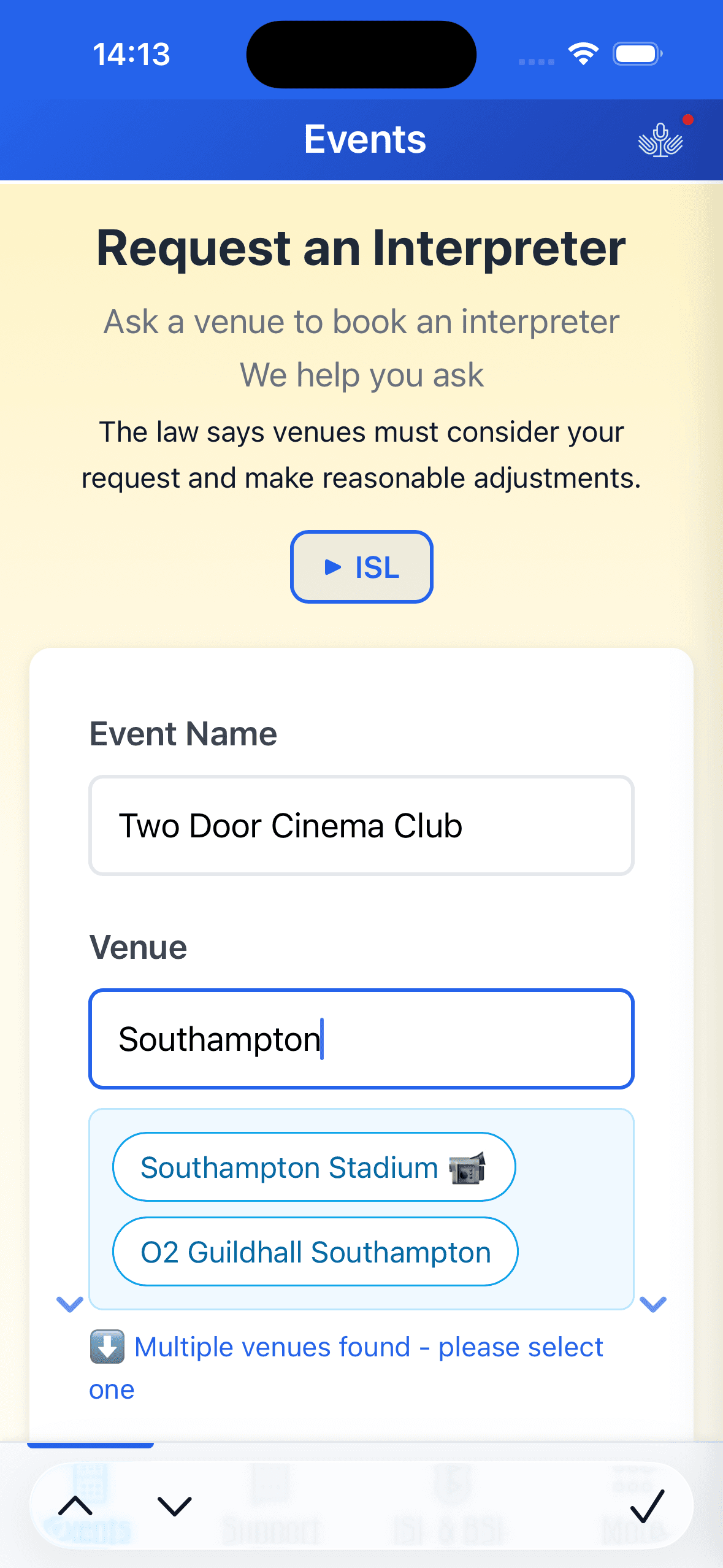 Request an Interpreter